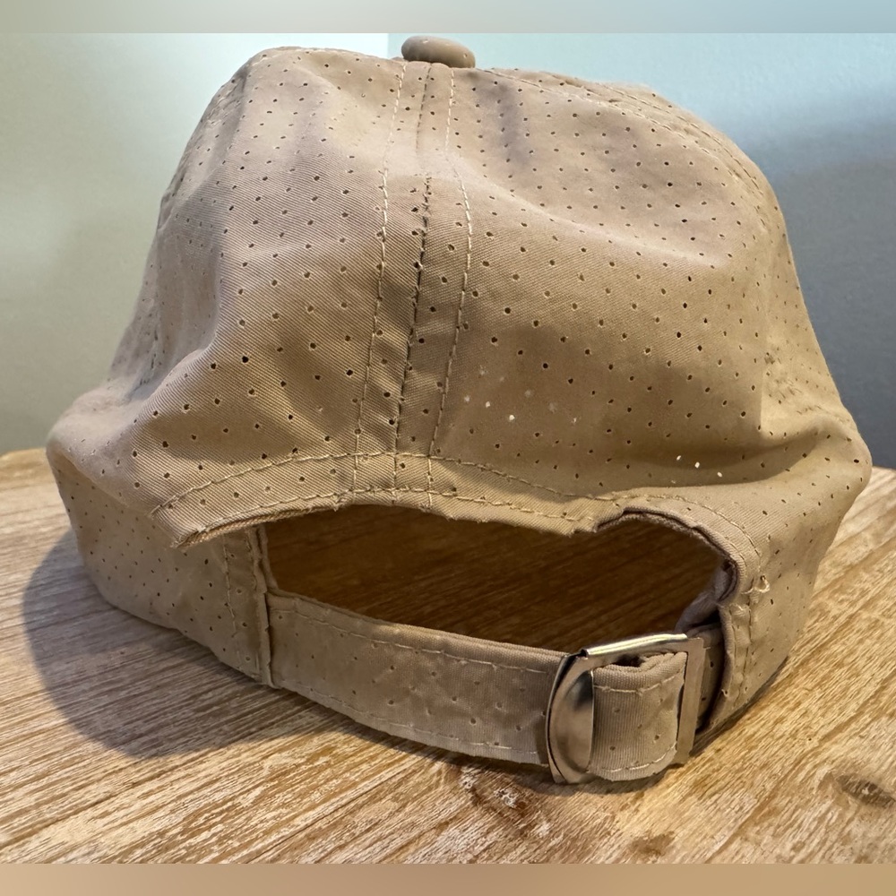 Beige Perforated Utility Sports Aspects Cap - Picture 5 of 7